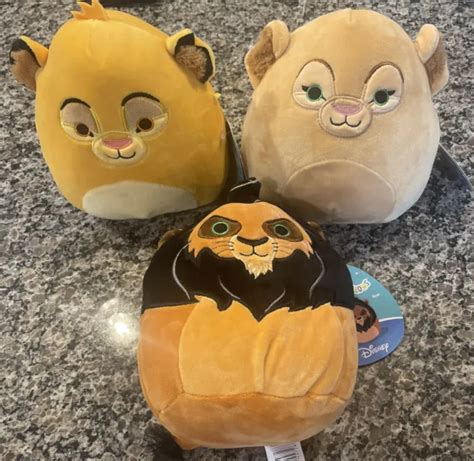 SQUISHMALLOWS DISNEY LION King Scar Nala Simba Squishmallow 7 Set Of 3