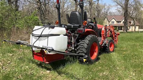 Spraying Weeds With Kubota B2601 And Fimco 3 Point Sprayer Youtube