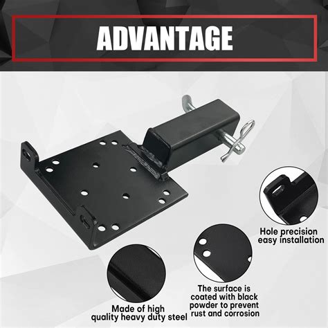 Universal Trailer Hitch Winch Mounting Plate With 2 Receiver Winch