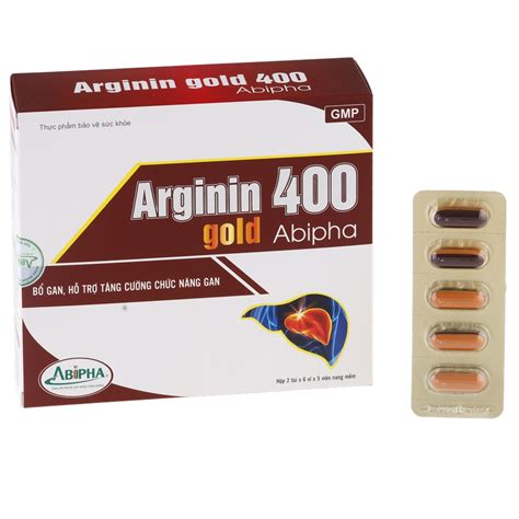 Bổ gan tăng cường chức năng gan Arginin 400 Gold Abipha hộp 2 túi x 6