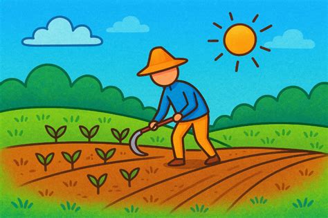 farmer farming drawing easy easy drawings poster drawing easy