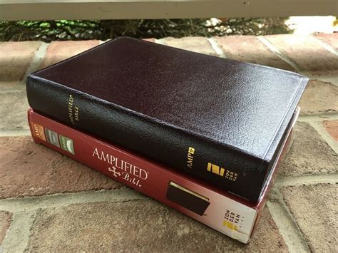 New Ampc Burgundy Leather Classic Amplified Bible Full Size Bible