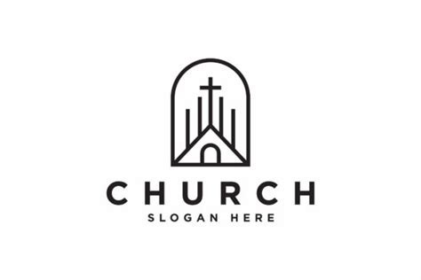 Church Building with Catholic Logo Graphic by byemalkan · Creative Fabrica