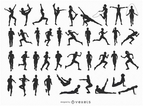 40 Fitness Silhouettes Vector Download