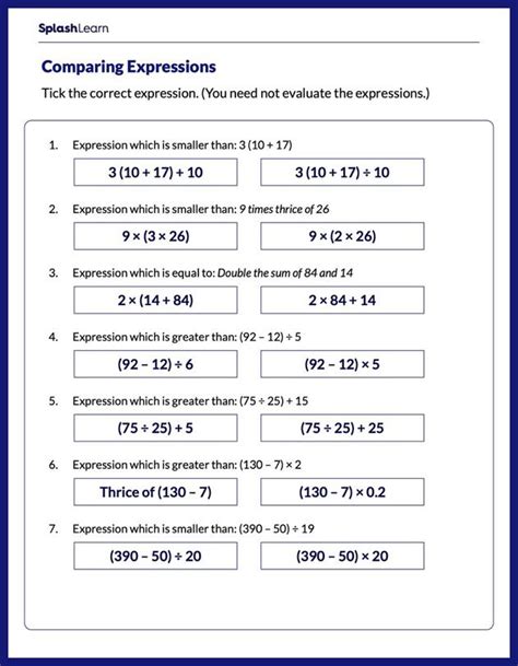 Algebra Worksheets For 5th Graders Online Splashlearn Worksheets Library