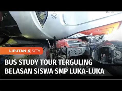 Bus Berisi Rombongan Siswa Smp Garut Terguling Di Purworejo Pemotor