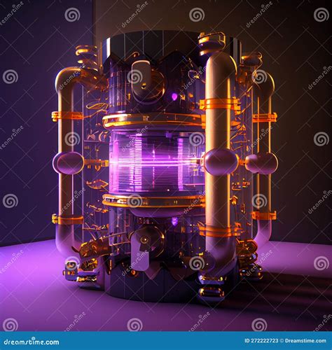 Conceptual High Tech Power Plant Thermonuclear or Nuclear Reactor, Including Elements of Fusion ...