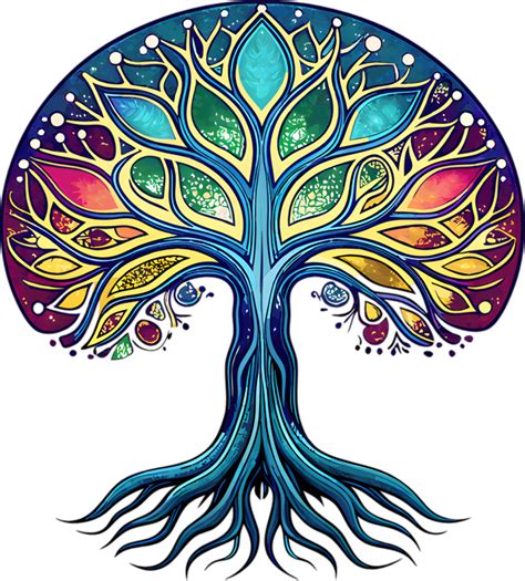 Colorful Yggdrasil Clipart Ancient Norse World Tree In Vivid Hues Ai