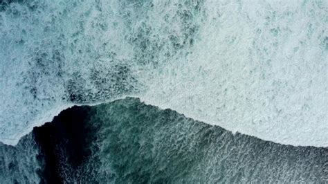 Abstract Top Down Foamy Ocean Waves Breaks Beach Stock Video Video Of