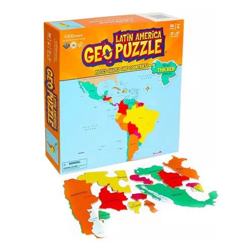 Geopuzzle Latin America Rompecabezas De Geografia Educativ Envío Gratis