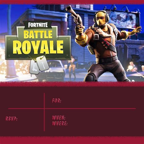 Fortnite Battle Royale Party Invitations FREE - Free Invitation Templates