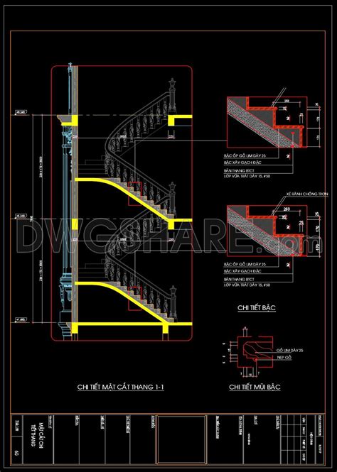 Detailed Drawings Of Stairs In Autocad File