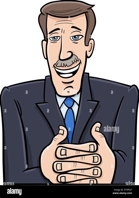 Cartoon Illustration Of Politician Or Businessman Character Speaking