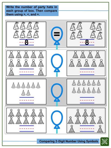 Comparing 2-digit Numbers Using Symbols Worksheets | Helping With Math