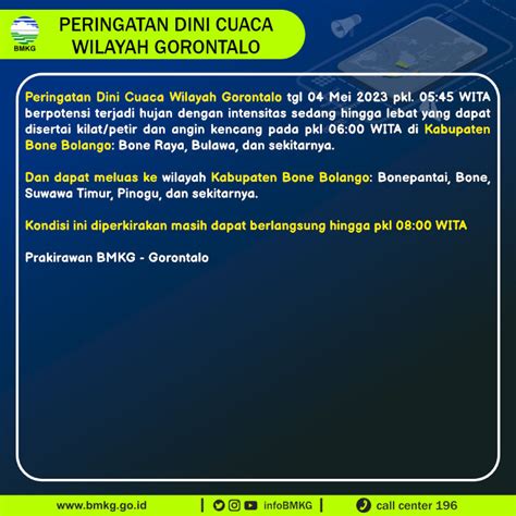 Bmkg On Twitter Update Peringatan Dini Cuaca Wilayah Gorontalo Tgl