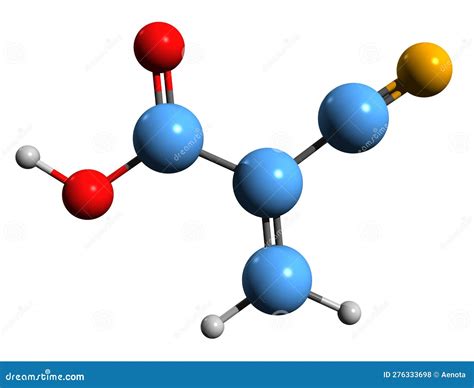 3D Image of Cyanoacrylic Acid Skeletal Formula Stock Illustration ...