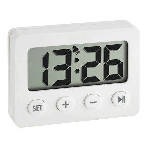 White Digital Alarm Clock With Timer And Stopwatch - White Lemon