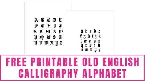 Free Printable Old English Calligraphy Alphabet