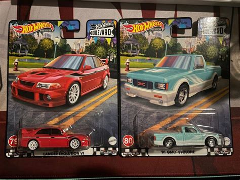 Lot Mitsubishi Lancer Evolution VI Evo 6 Boulevard 91 GMC Syclone Hot Wheels Hot Wheel Mattel