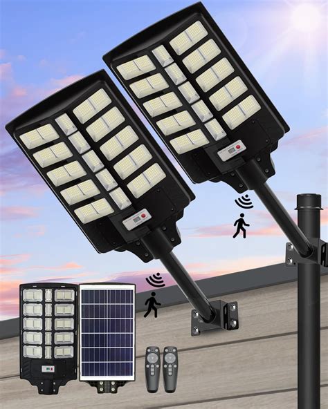 Taoesy Pack W Solar Street Lights Outdoor Lm K Solar