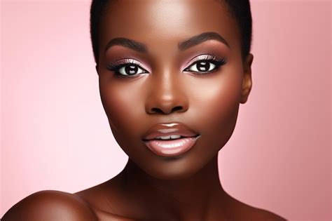 Premium Ai Image Beautiful African American Woman With Perfect Skin