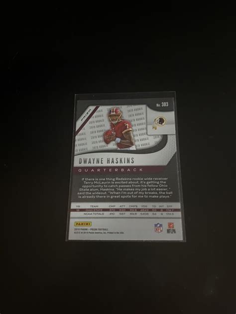 Panini Prizm Dwayne Haskins Rookie Rc Gold Lazer Prizm Sp