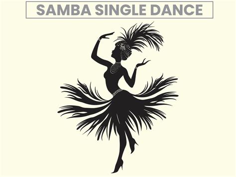 Traditional Samba Single Dance Performance Silhouette Clip Art