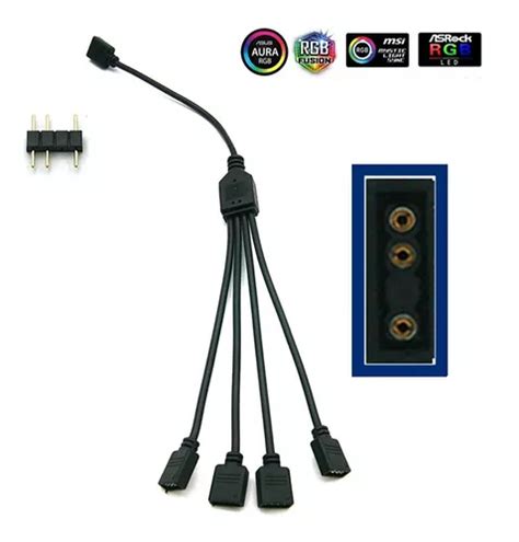 Cabo Splitter 1 Para 4 Hub Argb 3 Pinos 5v Led Endereçável MercadoLivre