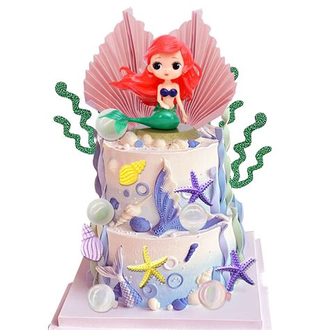 Buy Morofme Mermaid Cake Topper Pcs Under The Sea Cake Toppers