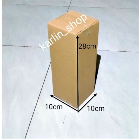 Jual Kardus Box 10x10x28 Cm Bahan Double Wall Tebal Shopee Indonesia