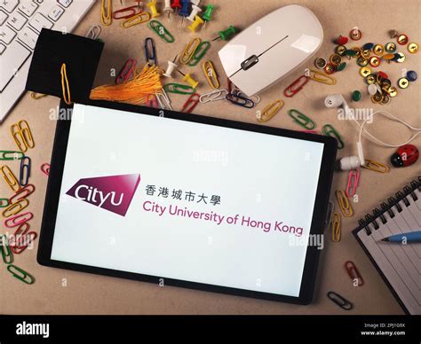 In this photo illustration, City University of Hong Kong logo seen ...