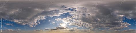 Sunset Skydome With Evening Clouds As Seamless Hdri Panorama View