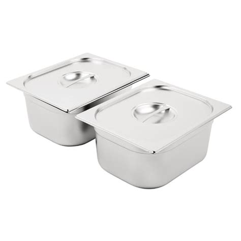 Vogue Stainless Steel Gastronorm Pan Set X With Lids Kirklands