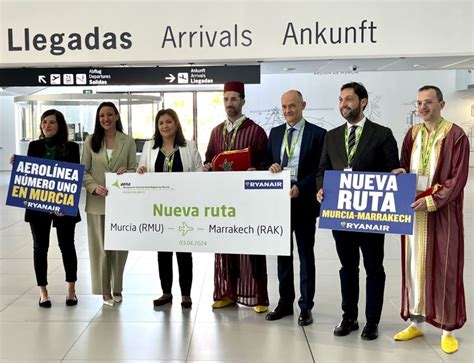 La Región de Murcia estrena ruta aérea directa a Marrakech con Ryanair