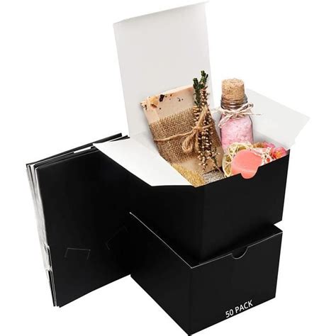 Boite Cadeau Noire Lot De Boite Papier Kraft Noir X X Cm