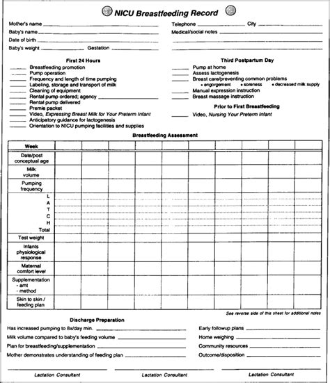 Organizing And Documenting Lactation Support Of Nicu Families Journal