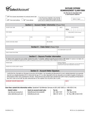 Fillable Online Gustavus Daycare Expense Reimbursement Claim Form Fax