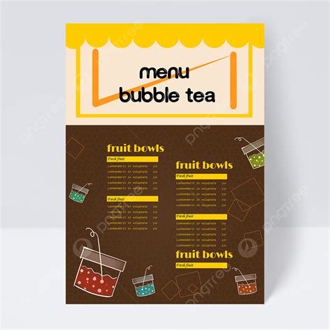 Milk Tea Shop Menu Design Template Download on Pngtree