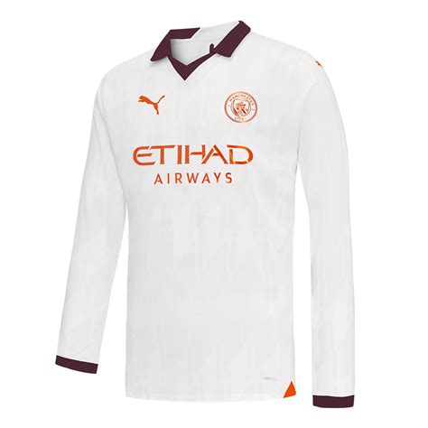 Manchester City Long Sleeve Away Jersey 2023 24 Gojersey