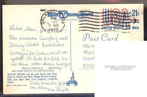 Postkarte Carte Postale Walt Disney World Fantasyland Mickey Mouse