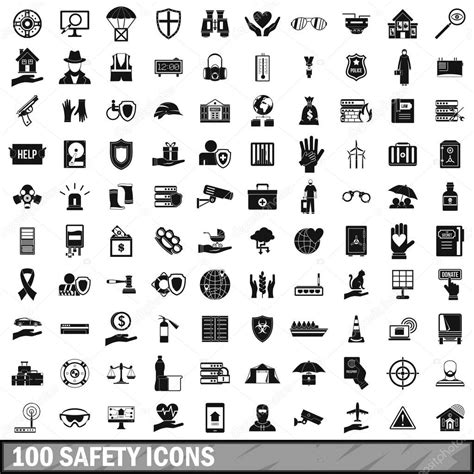 100 Iconos De Seguridad Estilo Simple 2024