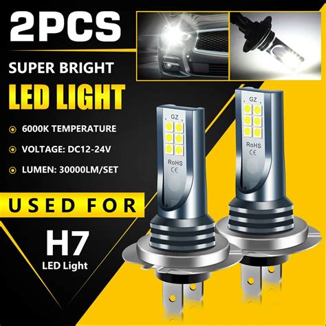 2 sztuk samochodów H7 LED reflektor Super Bright High martwa wiązka