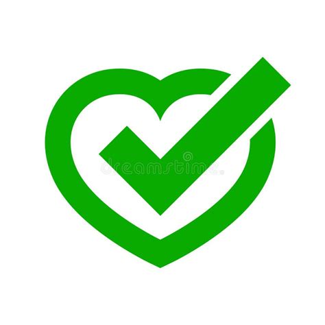 Heart With Approved Check Mark Vector Illustration Stock Illustration