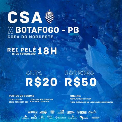 CSA x Botafogo PB veja o preço dos ingressos para partida pela quarta