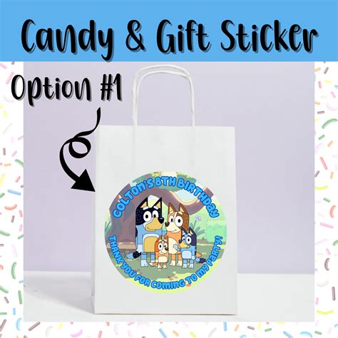 Bluey Decorations / Bluey Party Decor/gift Circle Sticker/ Gift Favors