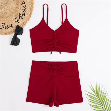 Tponi Swimsuits For Women 2024 Two Piece Sets Elastic Wine Clearance Womans Purple Bikini