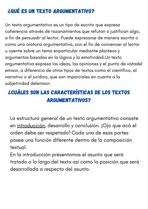 Texto Argumentativo Grupo Cu Les Son Las Caracter Sticas De Los