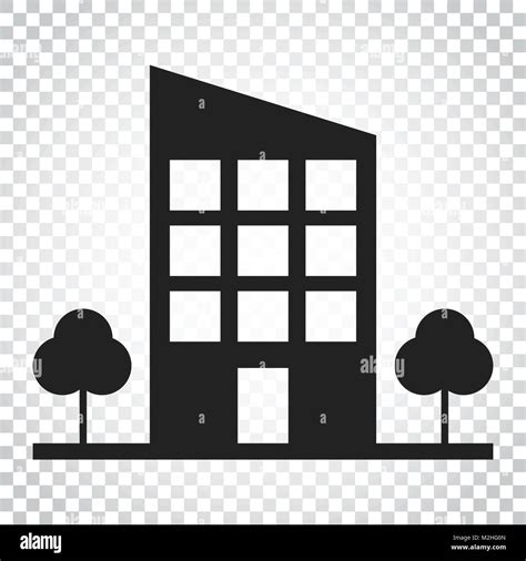 Gebäude mit Bäumen Symbol Business Vector Illustration Einfaches