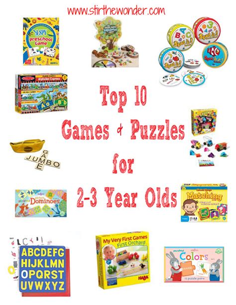 Top 10 Games and Puzzles for 2-3 Year Olds | Stir The Wonder