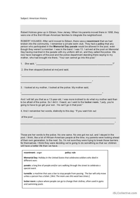 15 Segregation English ESL Worksheets Pdf Doc